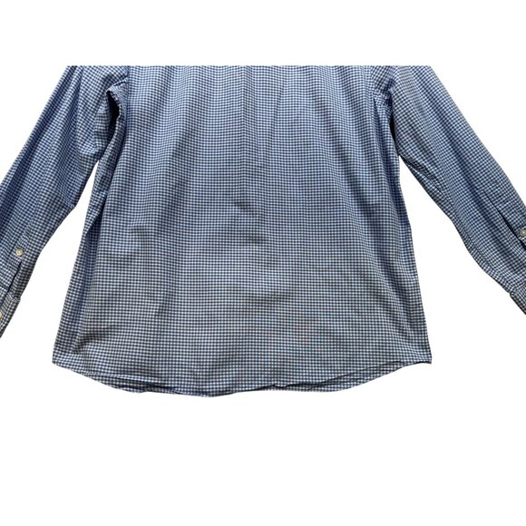 Michael Kors Mens Regular Fit Gingham Long Sleeve Button-Up Shirt Size L Blue Wh - Picture 11 of 13